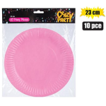 Party Plates 10's - Pink 23cm 